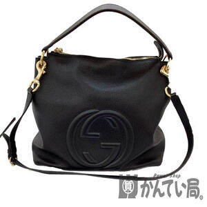 Gucci Soho handbag black leather GG logo shoulder bag Gucci